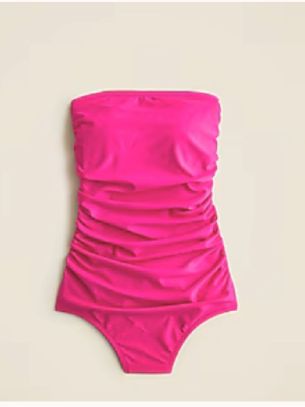 NWT J. Crew Gemma Ruched Bandeau One-piece Swimsuit Bathing Suit sz 2